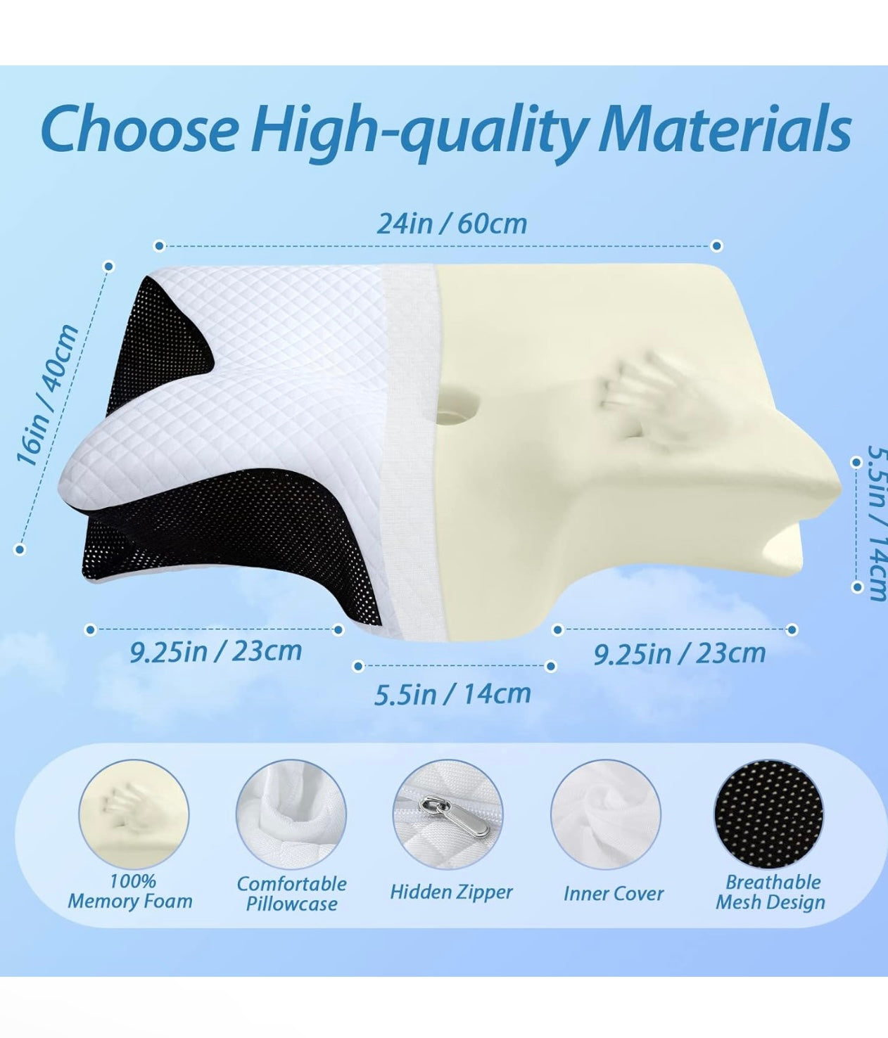 Neck Relief Ergonomic Cervical Pillow